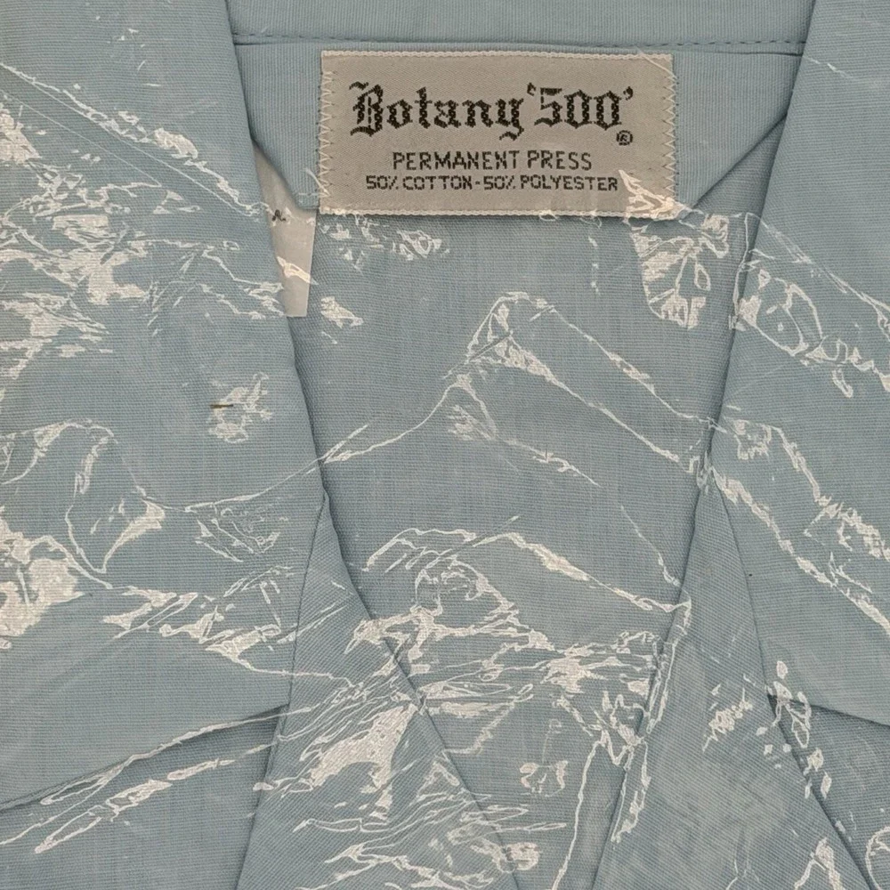 Botany 500 Pajama Set Boys 18 Blue Long Sleeve Long Leg Big Tall Cotton/Poly USA